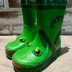 Kidorable Frog Eyes Natural Rubber Rain Boots Green Unisex Kids Size 6 NEW